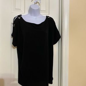 Lynn Ryan Black open cold shoulder shirt like new